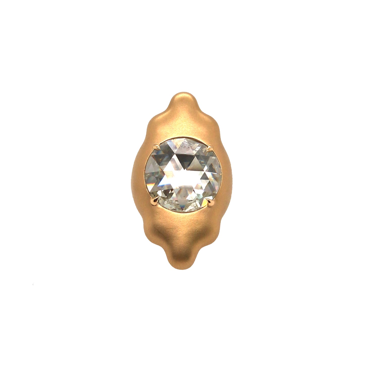 Quiet Gold Ring with round rose-cut diamonds