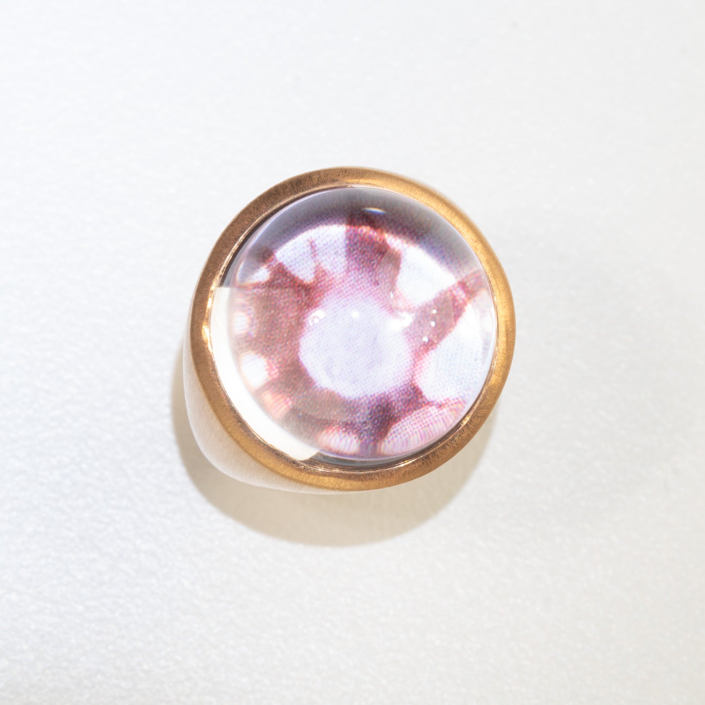 Eye drops silver ring with gold plating
