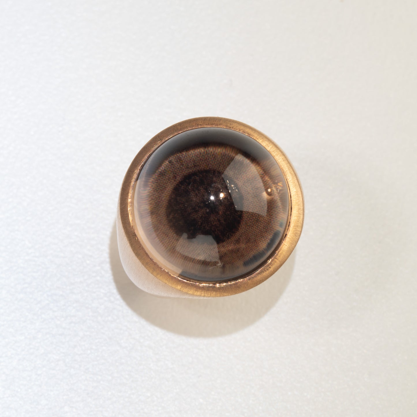 Eye drops silver ring with gold plating