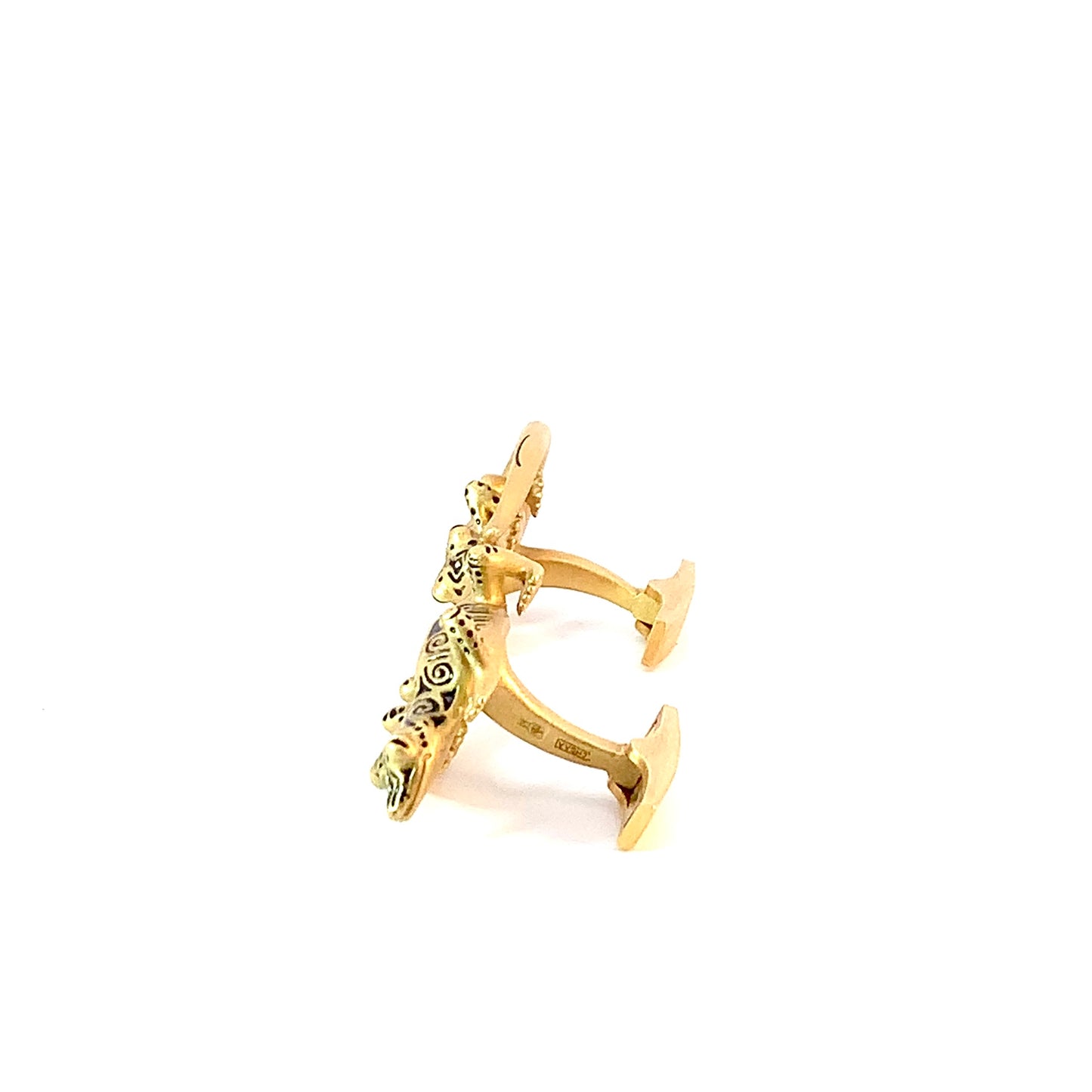 Lizards gold cufflinks with enamel