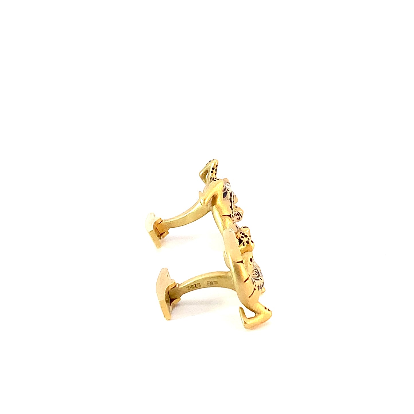 Lizards gold cufflinks with enamel