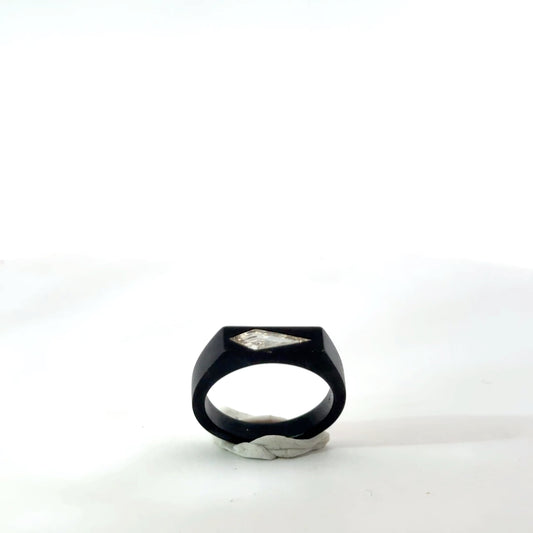 Quiet PLatinum Ring with kite-shaped diamonds