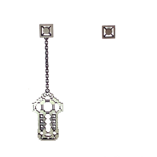 Trinity Cathedral Alexander Nevsky Lavra silver mono-earring