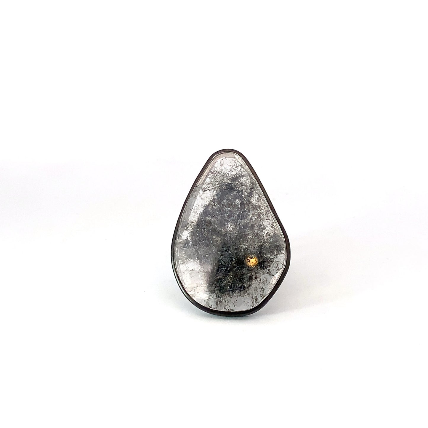 Quiet PLatinum Ring with pear-shaped tablet