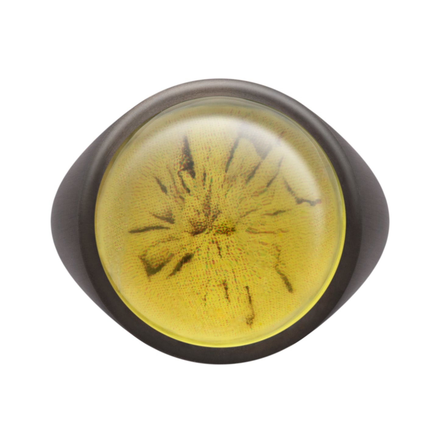 Eye drops silver ring with black rodium