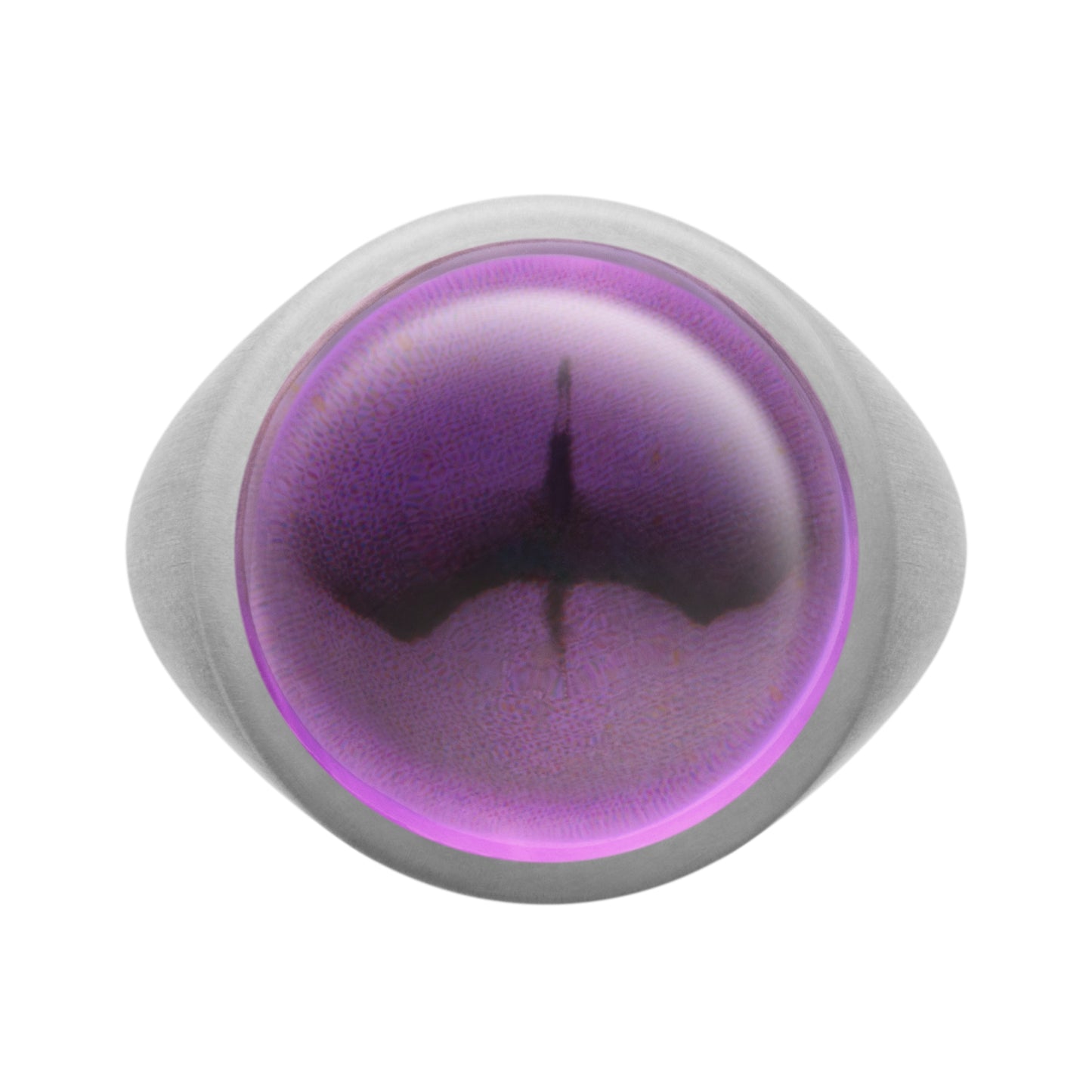 Eye drops silver ring with white rodium