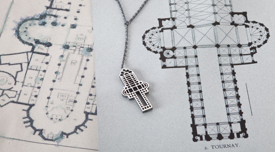 Notre Dame Cathedral silver pendant