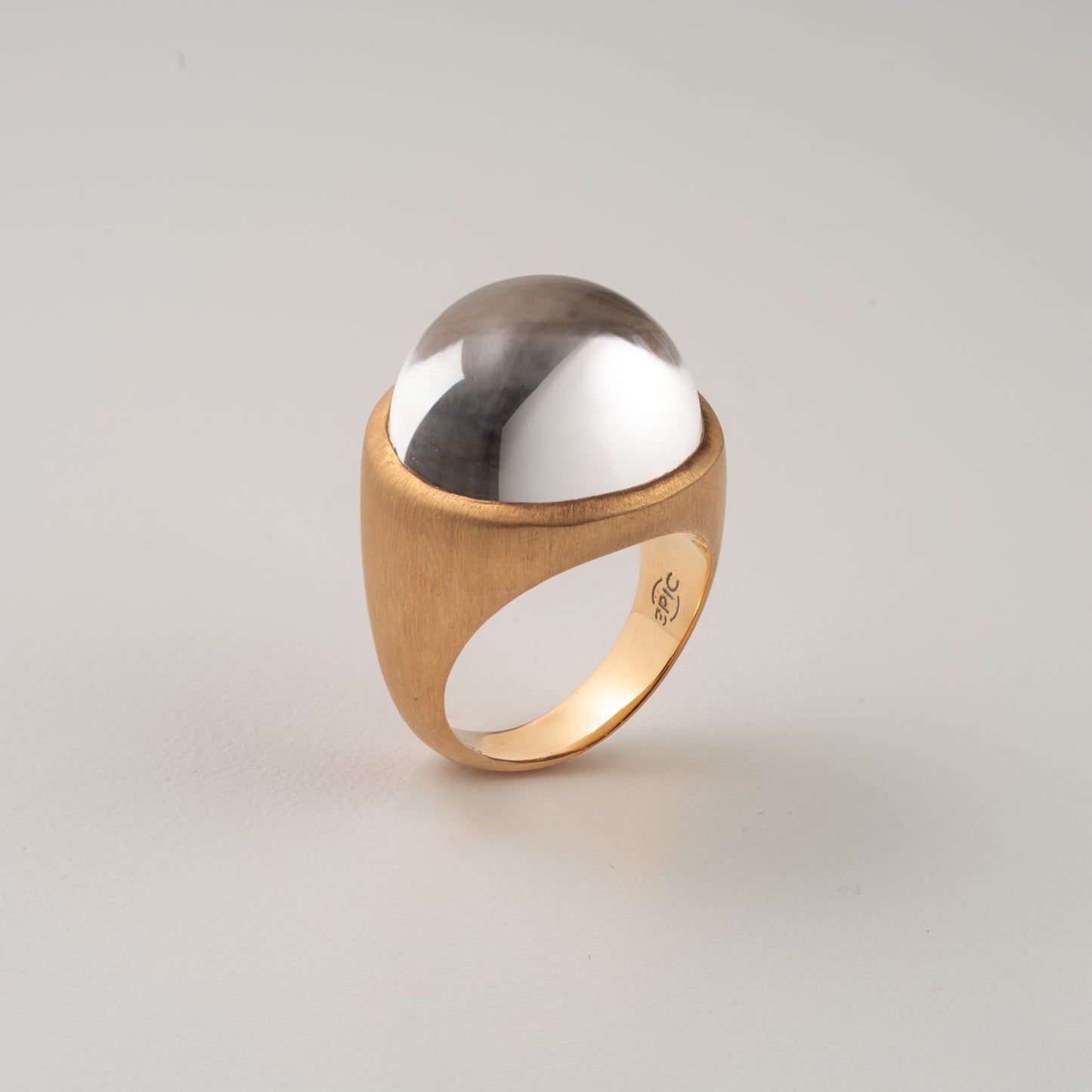 Eye drops silver ring with gold plating